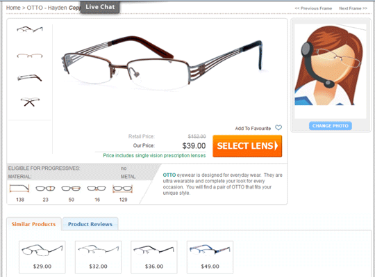 眼镜在线商店案例